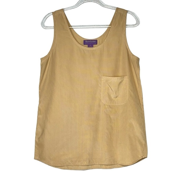 Ralph Lauren Collection 100% Silk Tank Tonal Cream Grid Women Small Oversized - Picture 1 of 4
